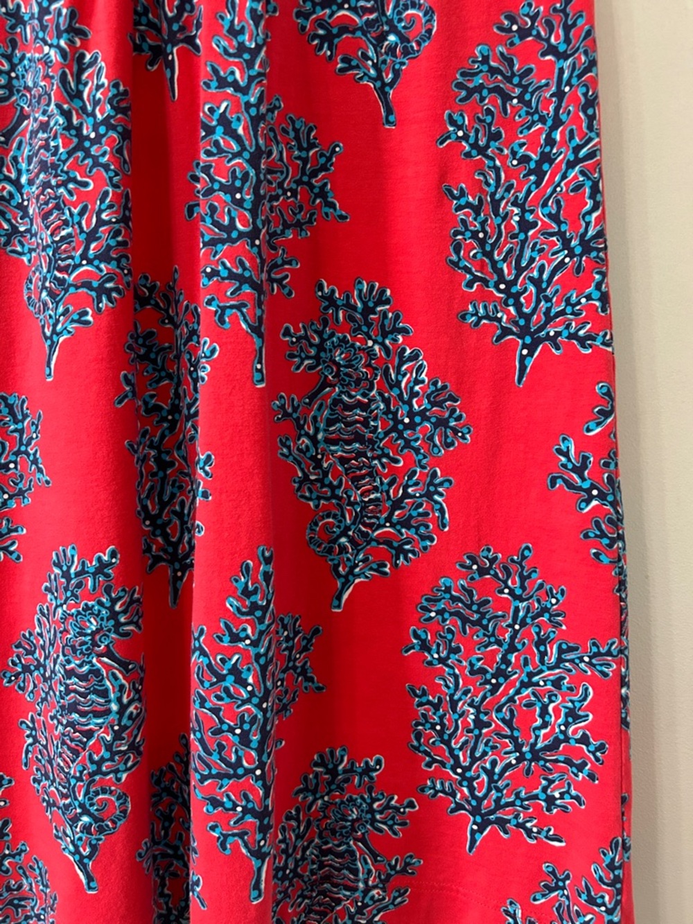 Lilly Pulitzer Coral Reef Dress Women’s M Seahorse Red Sleeveless V-Neck - Picture 6 of 14